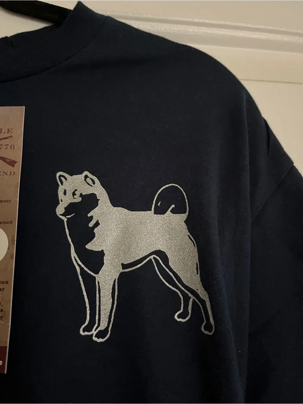 Grunt Style Navy T-Shirt with White Shiba Inu Graphic